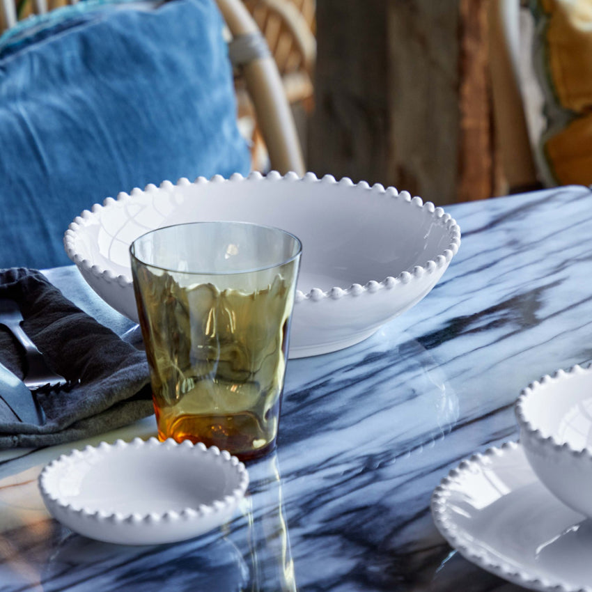 Costa Nova Pearl White Pasta Bowl - Elegant Serving Bowl for Pasta, Salad & Desserts - Perfect for Dinner Parties & Family Meals
