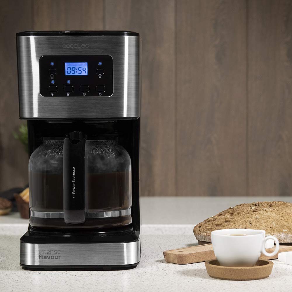 Cecotec Drip Coffee Maker 66 Smart - 950W, 24H Programmable, ExtemAroma Technology, AutoClean Function, Stainless Steel Finish, 1.5L Glass Carafe - Perfect for Home, Office & Breakfast Use