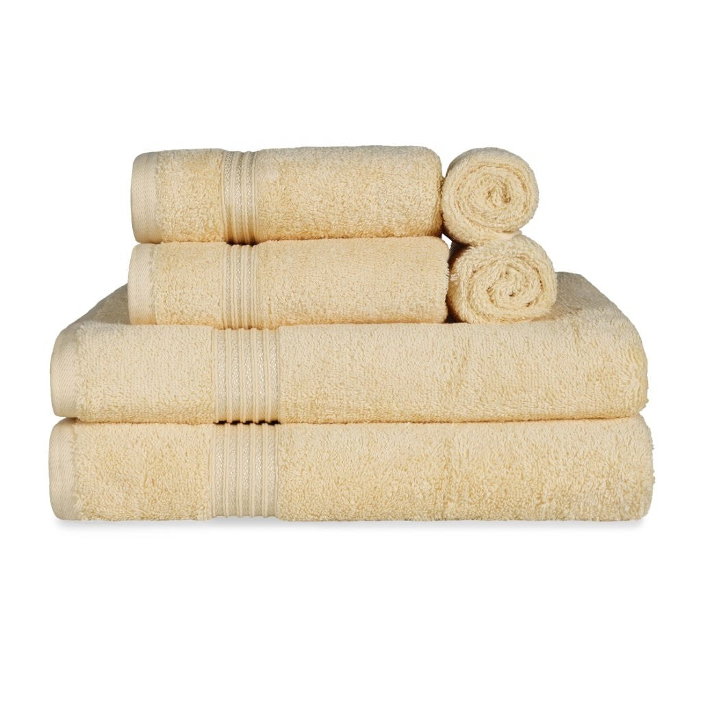 Premium 6-Piece Egyptian Cotton Towel Set - Ultra Soft, Highly Absorbent Bath Towels for Spa, Hotel & Luxury Home Use
