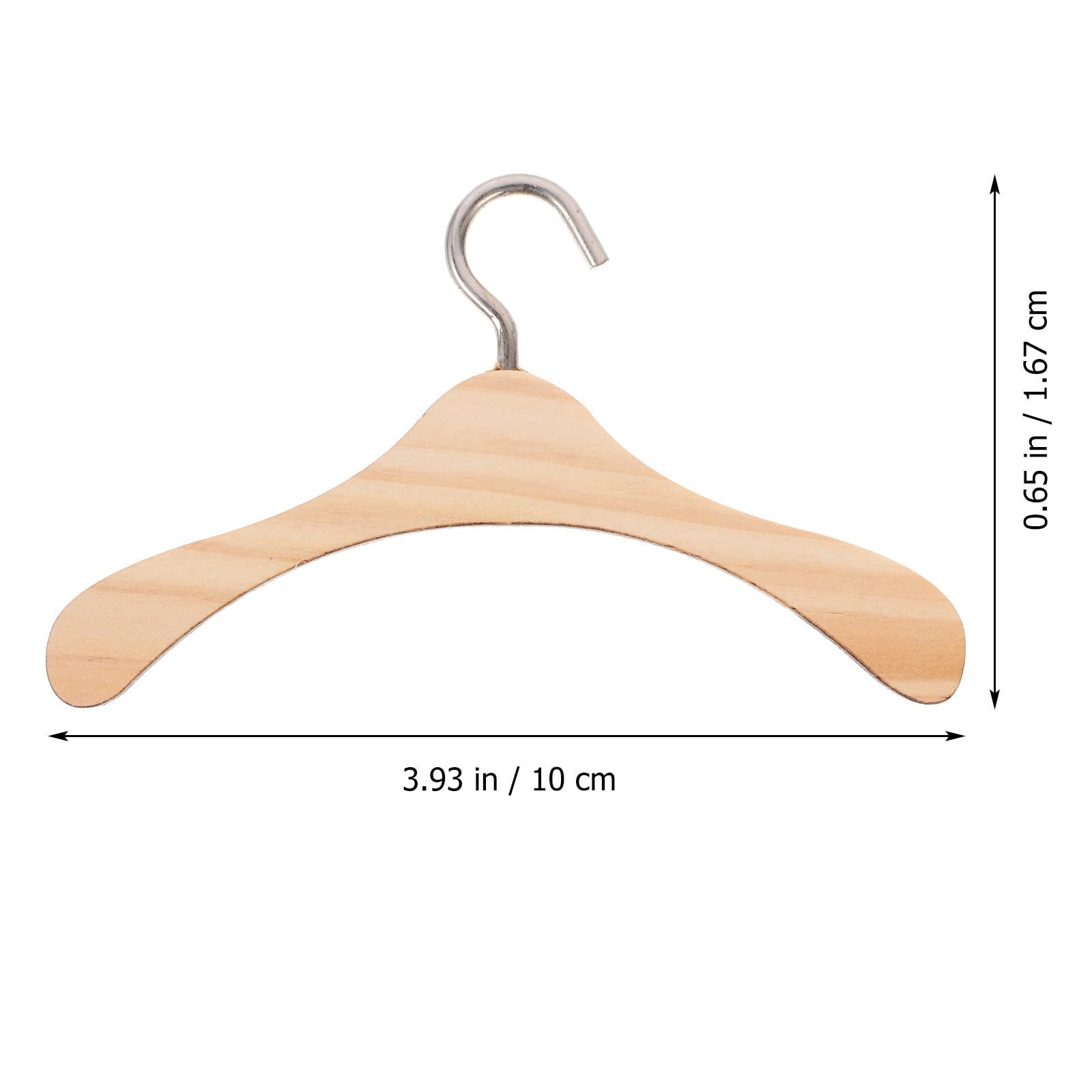 10pcs Mini Wooden Doll Clothes Hangers - 10cm Tiny Hangers for Dollhouse Wardrobe, Doll Closet Accessories - Perfect for Barbie, American Girl & DIY Doll Clothes Organization
