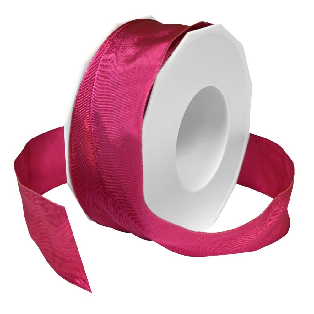 Morex 1.5 Inch x 27 Yards French Wired Lyon Ribbon Spool - Premium Magenta Craft Ribbon for Gift Wrapping, Floral Arrangements & DIY Wedding Decorations