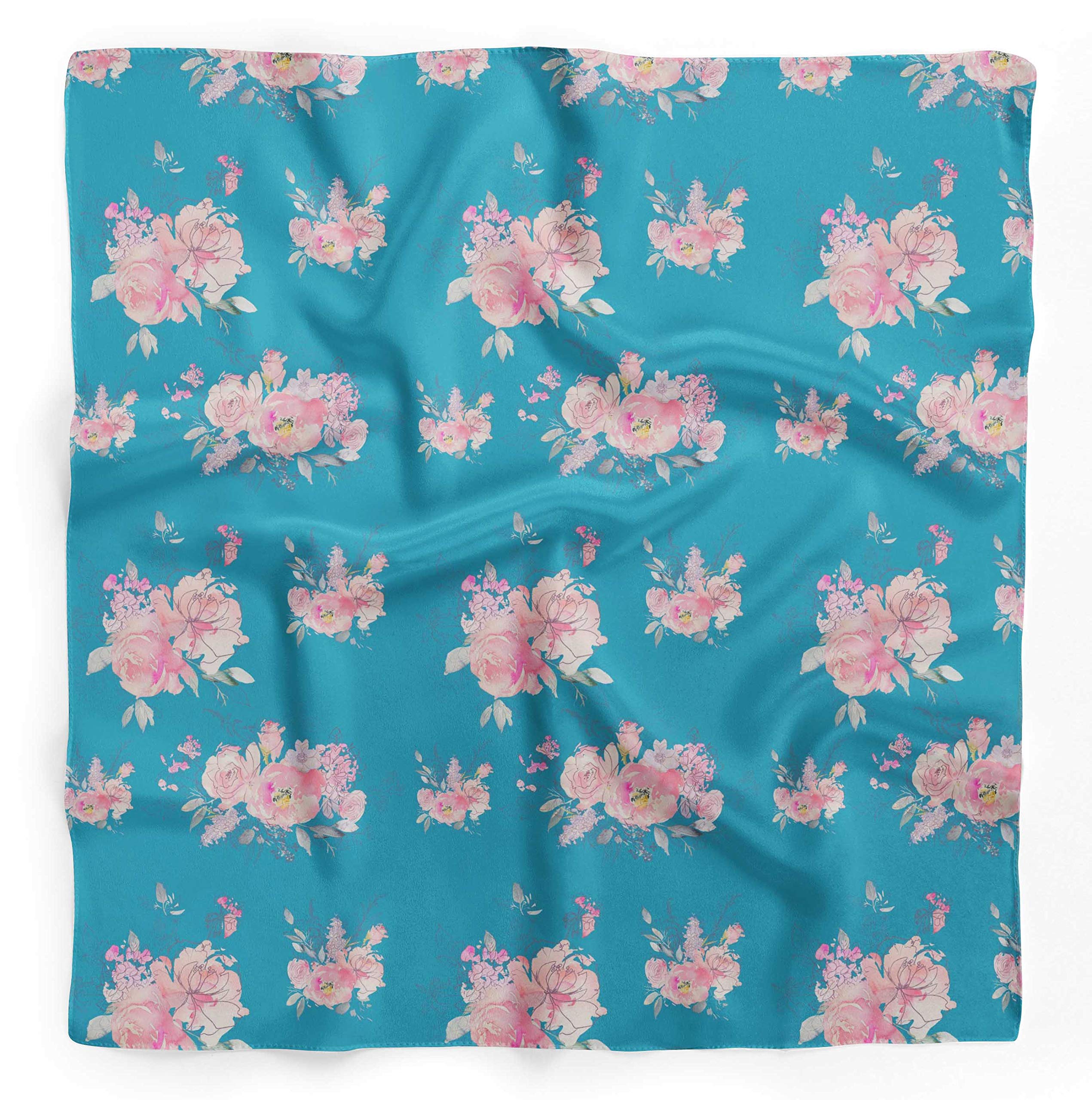 Bimba Printed Pure Silk Scarf for Women - Elegant Hair Neck Head Bandana Wrap - Perfect for Office, Travel, and Special Occasions