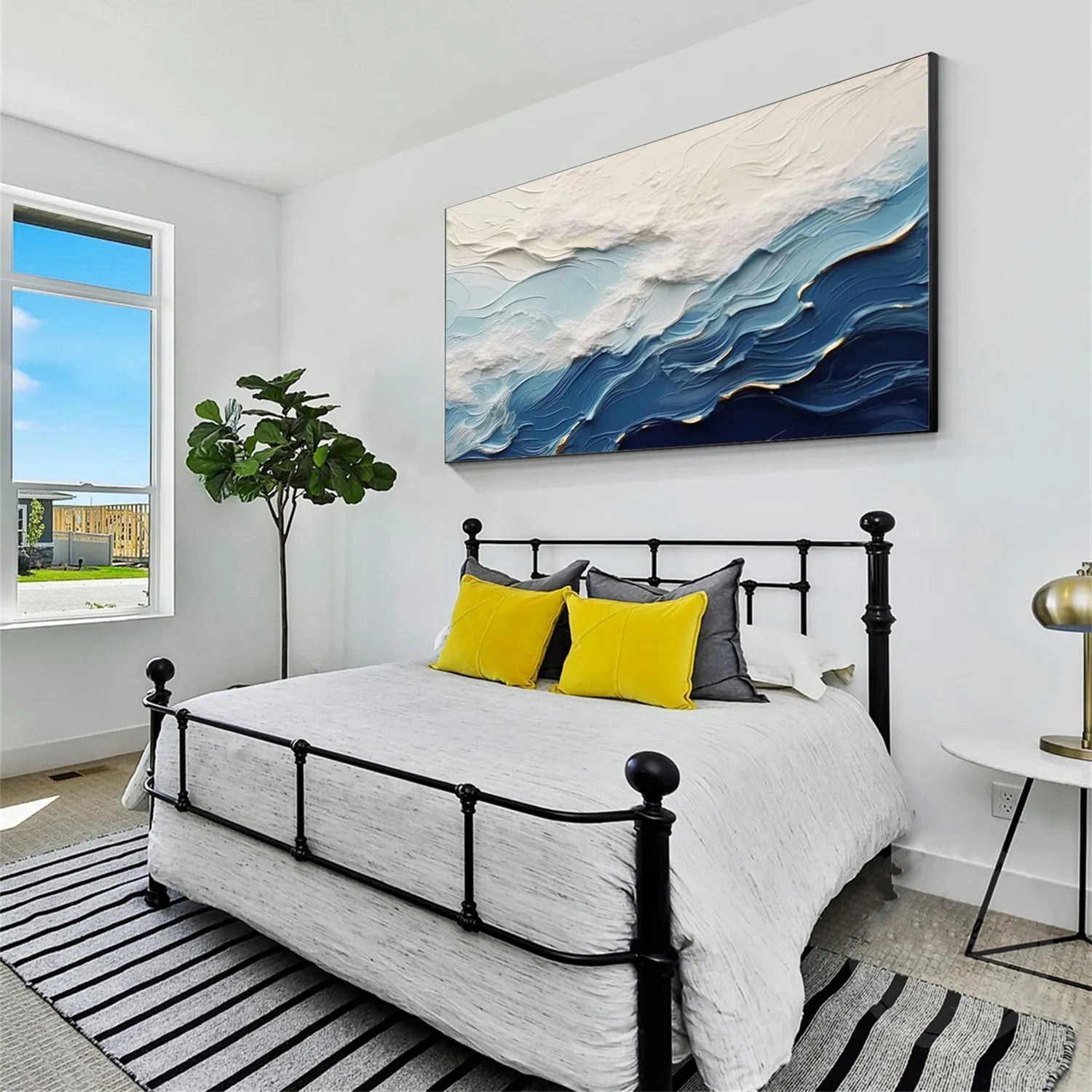 Ocean and Sky Painting #OS 174 - Handmade Seascape Wall Art for Living Room, Bedroom & Office Decor
