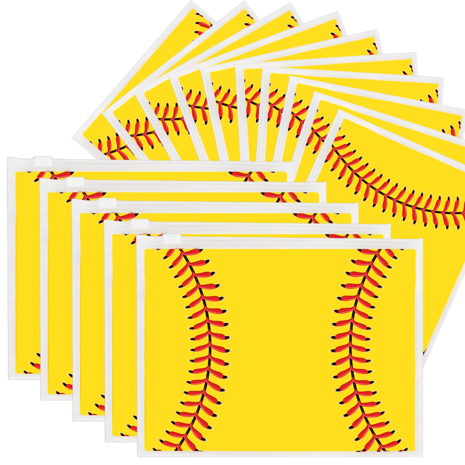 25 Pack Softball Makeup Bags - Waterproof EVA Cosmetic Pouch for Travel, Sports & Toiletries | Portable Pencil Case & Goodie Bags for Girls, Team Favors & Party Decorations | Perfect for Softball Games, Gym Essentials & Travel Organizers