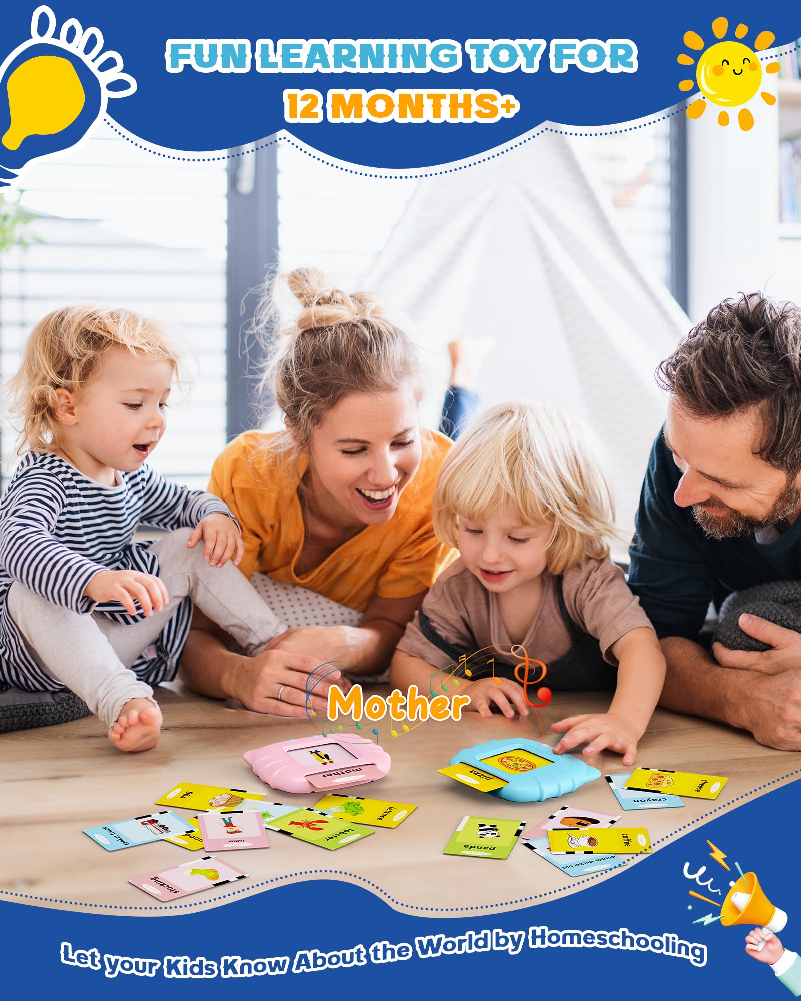 Bravokids Talking Flash Cards for Toddlers - 112 Double Sided Preschool Learning Toys | Interactive Educational Sensory Toys for Boys & Girls Ages 1-6 | Perfect Gift for Kids (Pink) - Ideal for Early Childhood Development & Homeschooling Activities