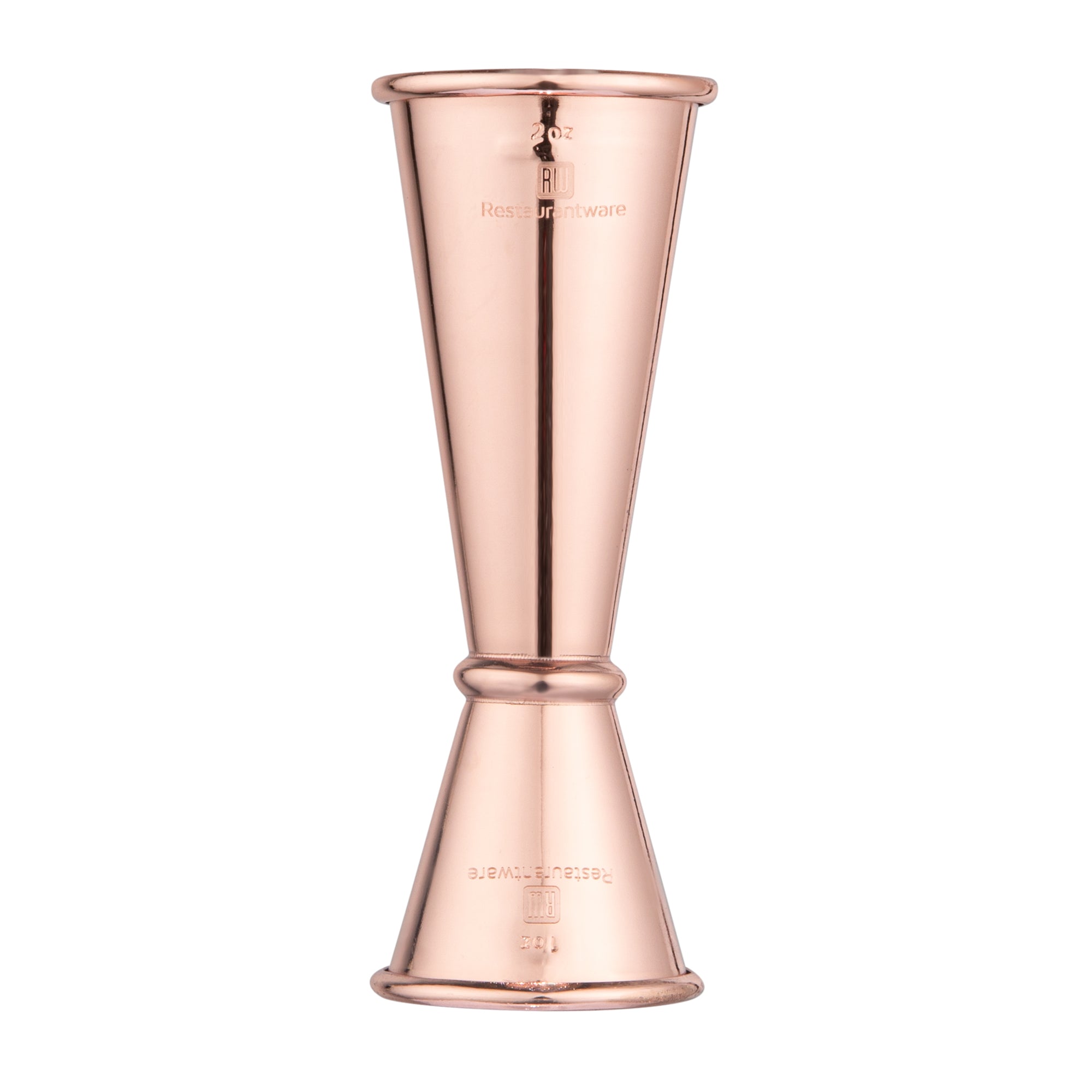 1 oz & 2 oz Copper Plated Stainless Steel Japanese Style Jigger - Professional Cocktail Measuring Cup for Bartenders & Home Mixologists - Perfect for Craft Cocktails, Mixology & Bar Tools Collection