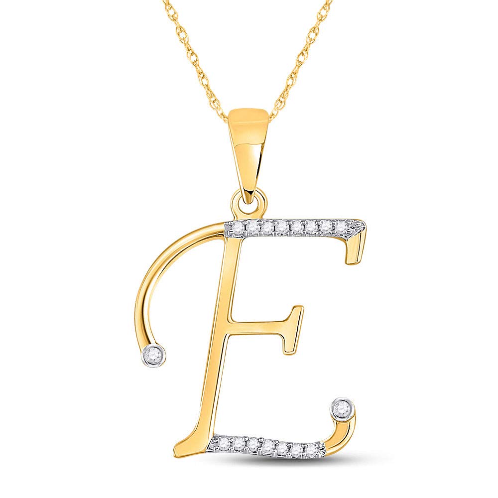 10kt Yellow Gold Women's Round Diamond Initial 