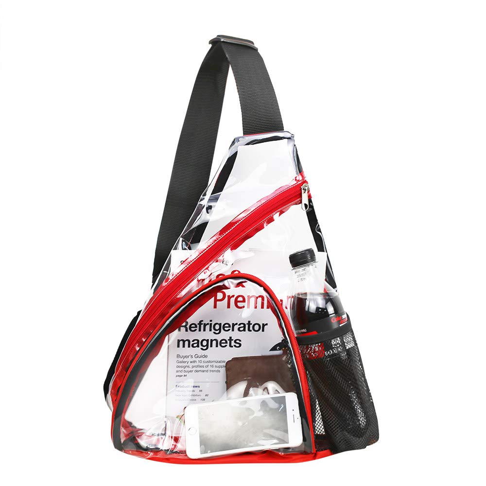 Clear PVC Sling Bag - Stadium Approved Transparent Crossbody Shoulder Bag for Concerts, Festivals & Sporting Events | Lightweight & Waterproof