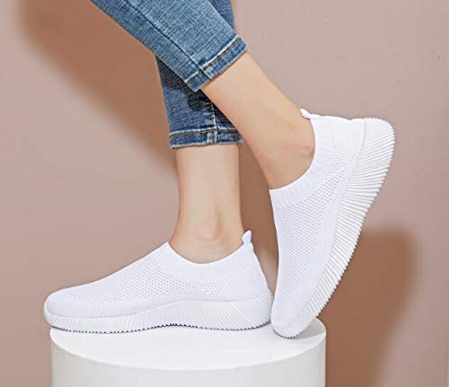 Women's Slip On Sneakers - Breathable Mesh Casual Walking Shoes for Women - Lightweight Tennis Shoes for Gym, Workout & Everyday Wear
