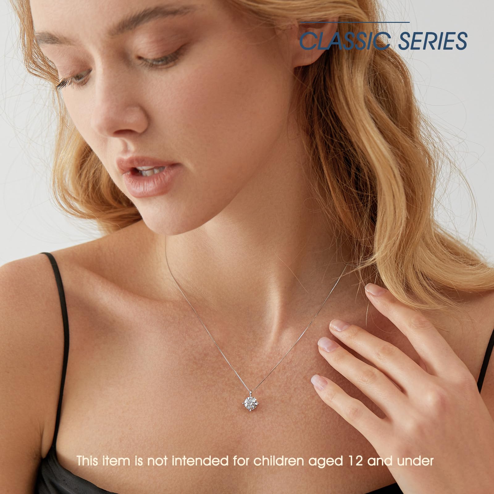 Beam & Bask Sterling Silver Moissanite Necklace for Daughter from Mom & Dad | Meaningful Birthday, Wedding & Graduation Gift for Her | Elegant Pendant Jewelry for Special Occasions & Everyday Wear