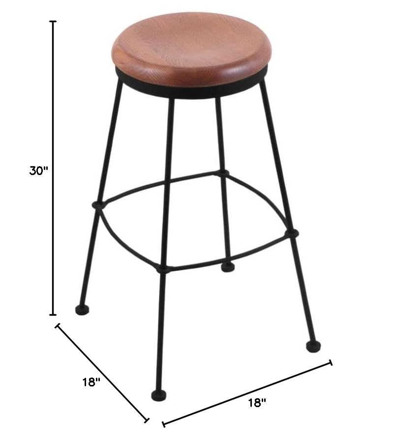 Holland Bar Stool Co. 3030 Stationary Bar Stool - 30 Inch Seat Height, Medium Oak Finish - Perfect for Kitchen Islands, Breakfast Bars & Home Pubs