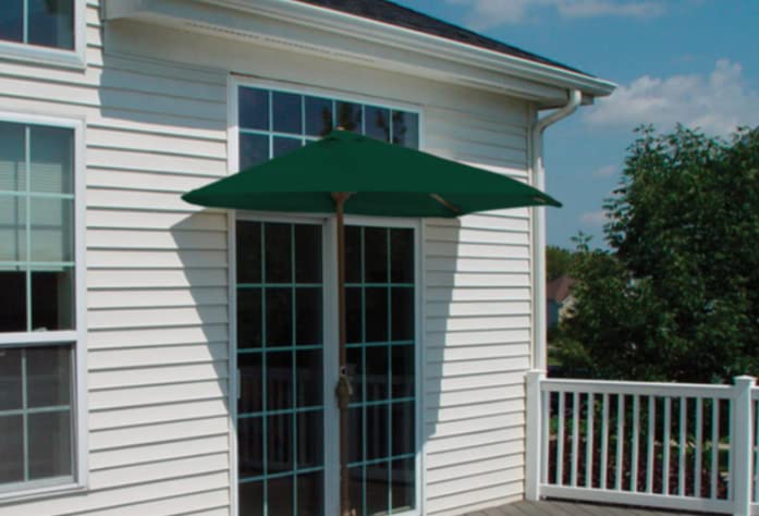 9 Ft Patio Umbrella for Outdoor - Half Market Umbrella with Crank Lift, UV Protection & Waterproof Canopy - Perfect for Backyard, Garden, Poolside & Balcony