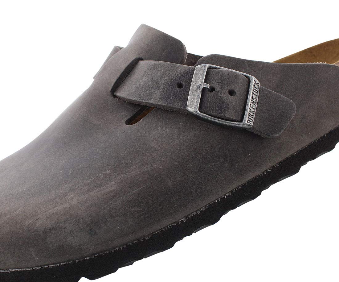 Birkenstock Women's Boston SFB Iron Oiled Leather Clogs Size 36 Regular (US) | Comfortable Slip-On Shoes for Home, Office & Casual Wear