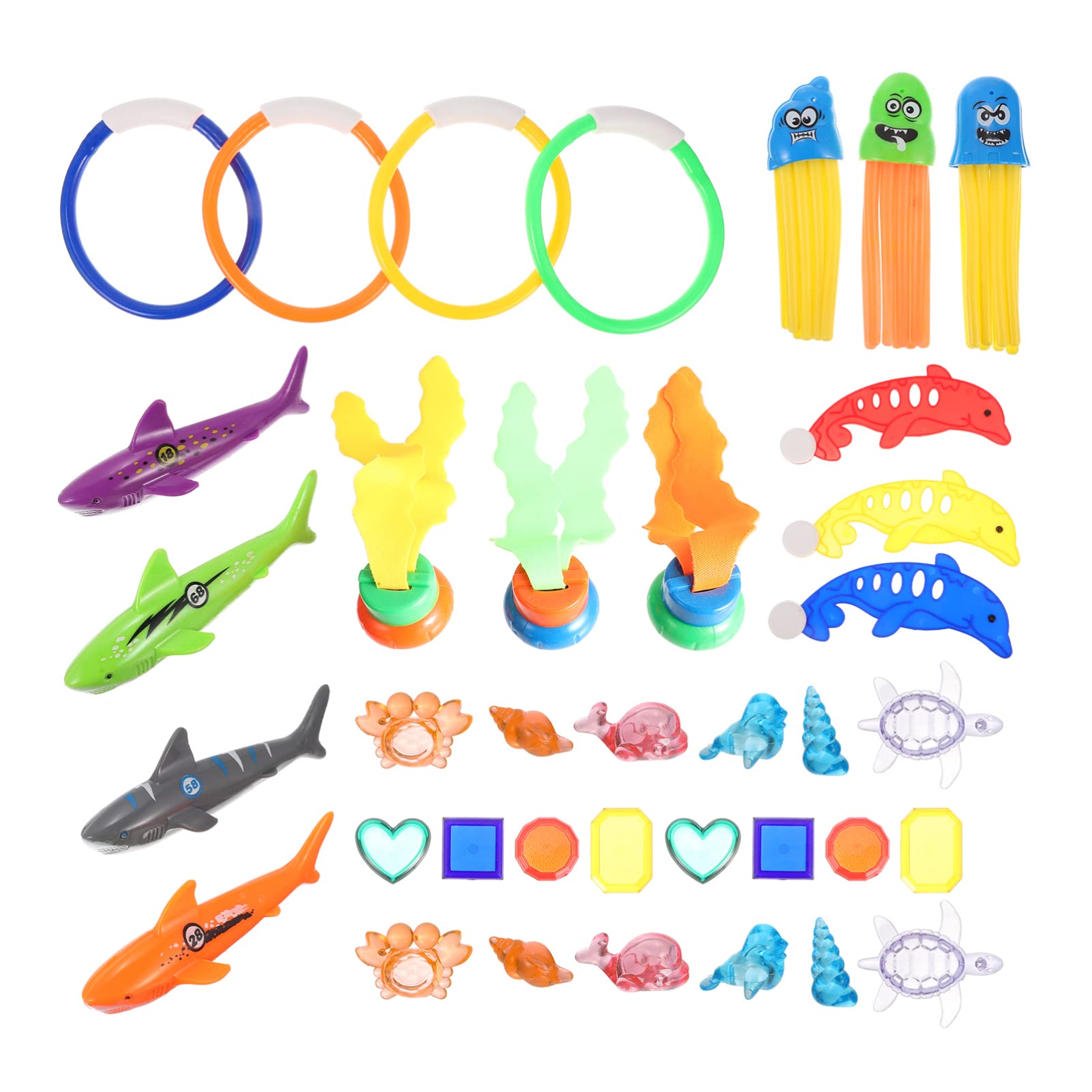 **Kisangel Kids Pool Diving Toys Set - 12-Piece Underwater Swimming Game with Diving Rings, Fish Toys & Treasure Hunt for Summer Fun - Perfect for Pool Parties, Swim Training & Outdoor Water Play**