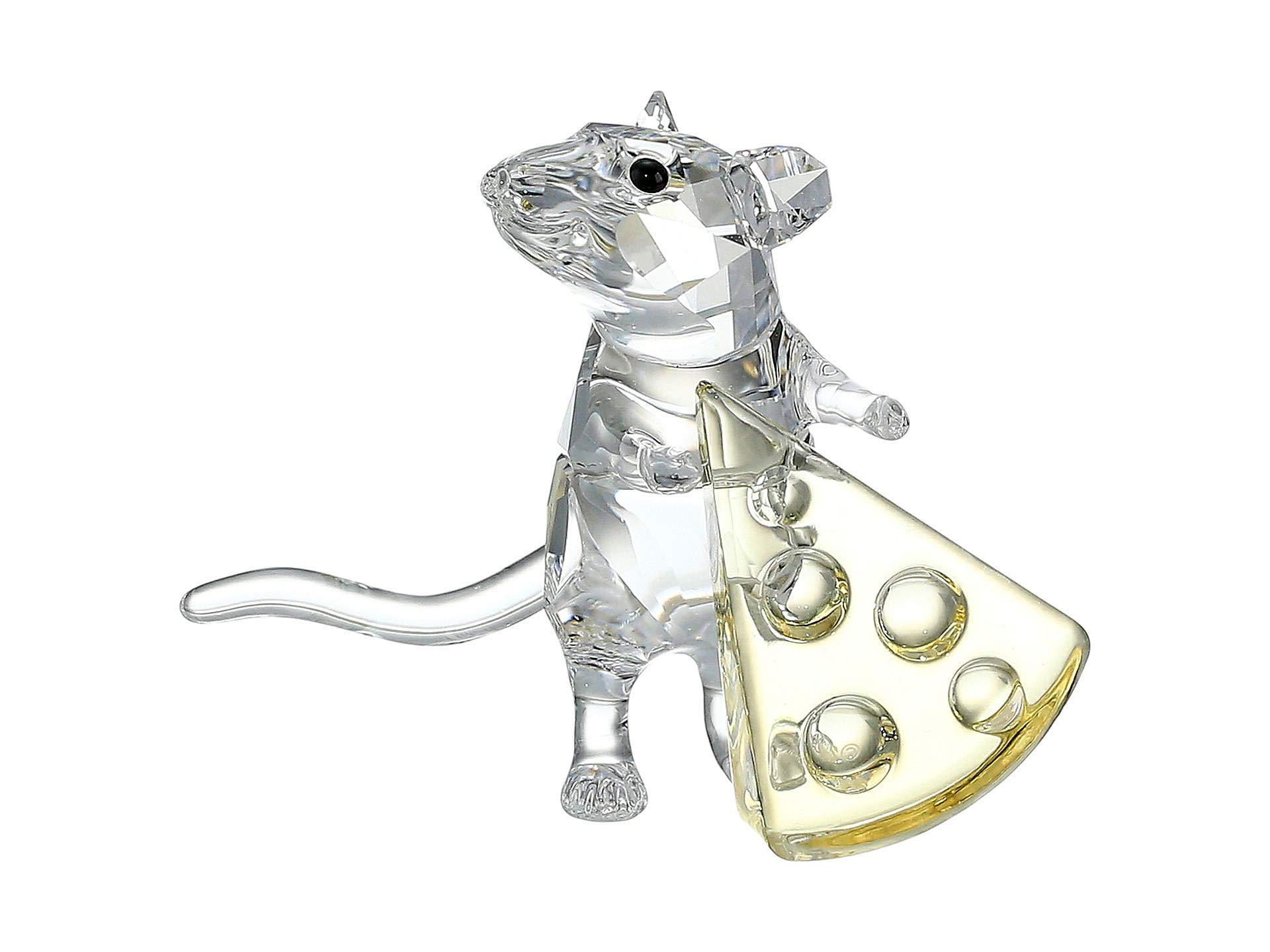 Swarovski Crystal Mouse with Cheese Figurine - Sparkling Collectible Gift for Christmas, Birthday & Home Decor (Multi-Color, One Size) - Perfect for Display, Gifting & Holiday Decorations