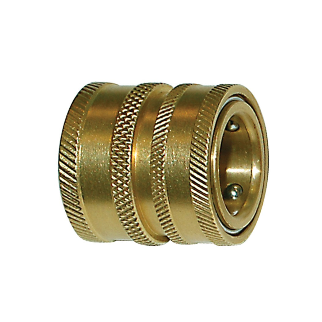 Brass Quick Connect Coupling for Garden Hose - Female Straight Through Fitting for Easy Watering, Irrigation & Outdoor Use