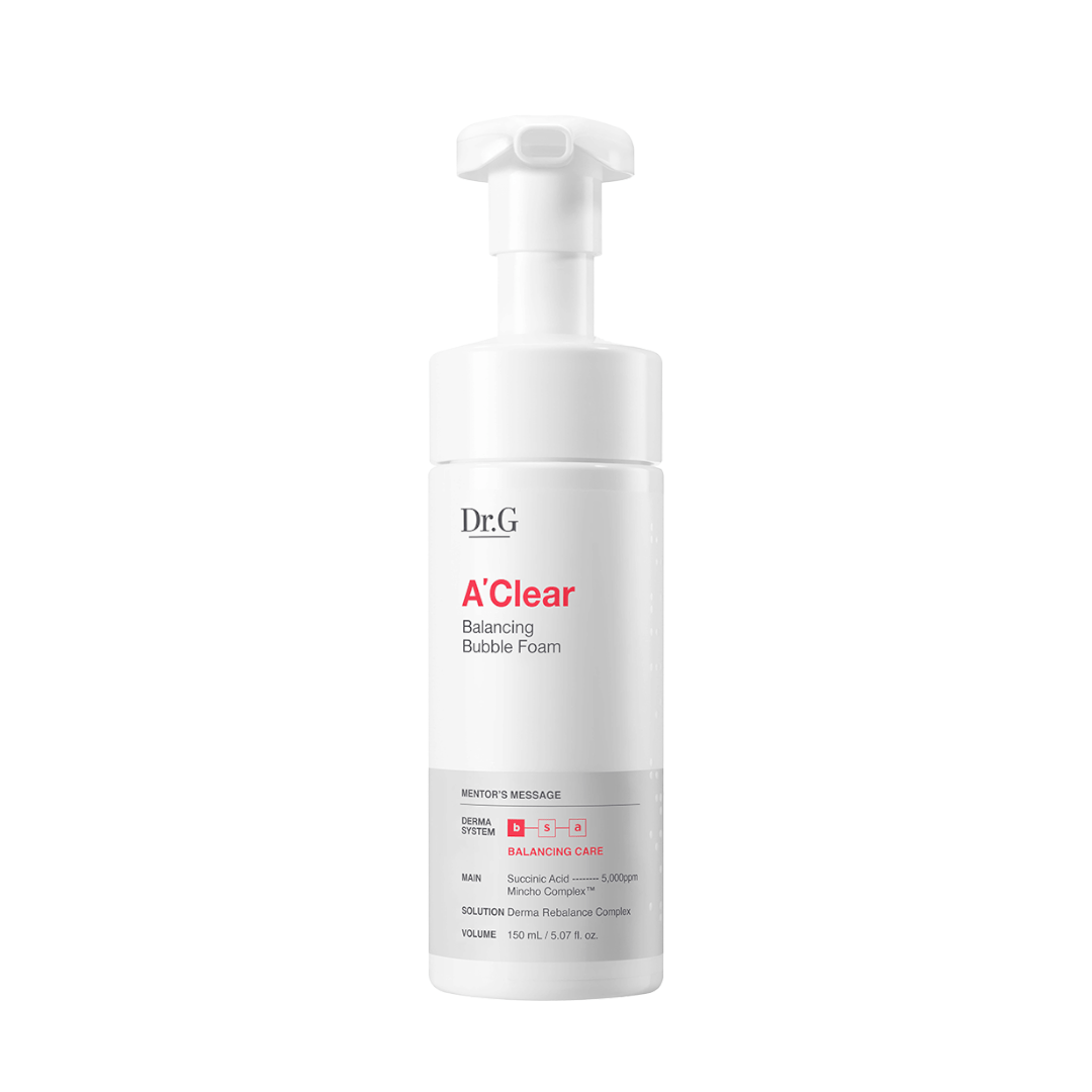 DR.G A'CLEAR Balancing Bubble Foam Cleanser 150ml - pH 5.5 Oil Control & Pore Care for Acne-Prone Skin | Korean Skincare for Oily & Combination Skin Types | Perfect for Morning & Night Face Wash Routine