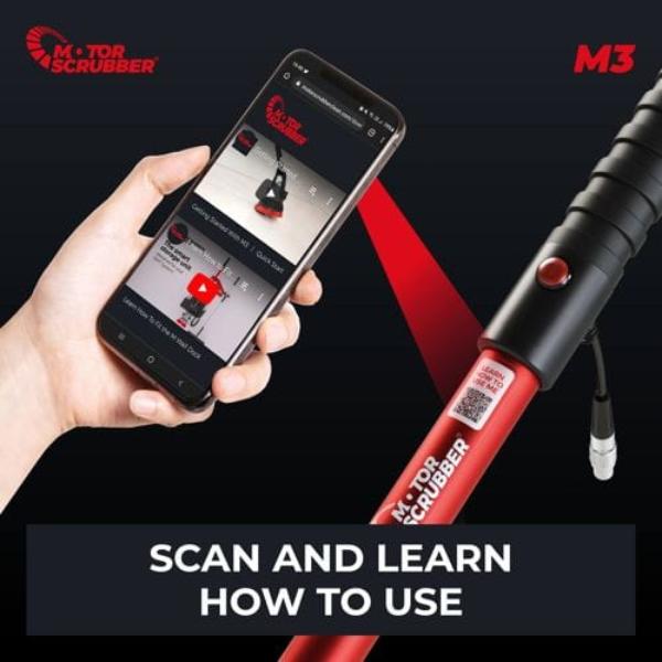 M3 MotorScrubber Cordless Powerful Lightweight Floor Scrubber - Heavy Duty Cleaning for Hardwood, Tile & Vinyl Floors - Perfect for Home, Office & Commercial Use