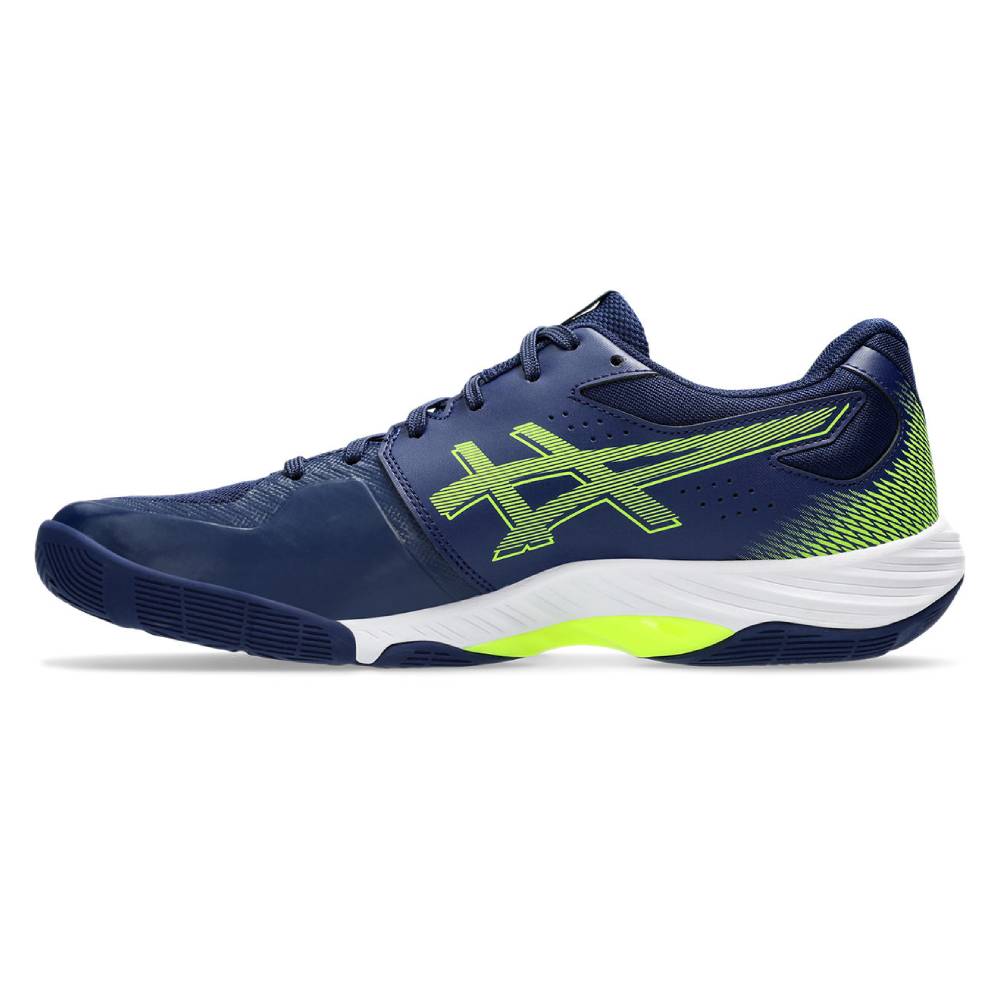 ASICS Blade FF Men's Indoor Volleyball Shoes - Lightweight Court Sneakers for Badminton & Squash (Blue Expanse/Safety Yellow) - Perfect for Gym Training & Competitive Sports