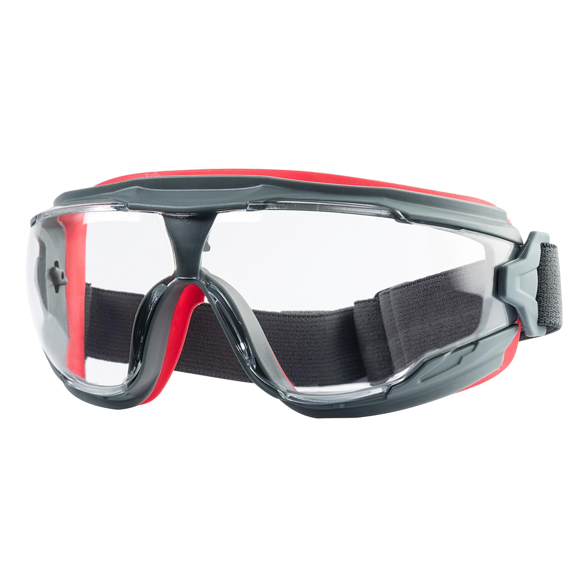 3M Anti Fog Safety Goggles with Scotchgard Protector 47212H1 VDC - Gray/Red Clear Lens for Construction, Lab Work & DIY Projects