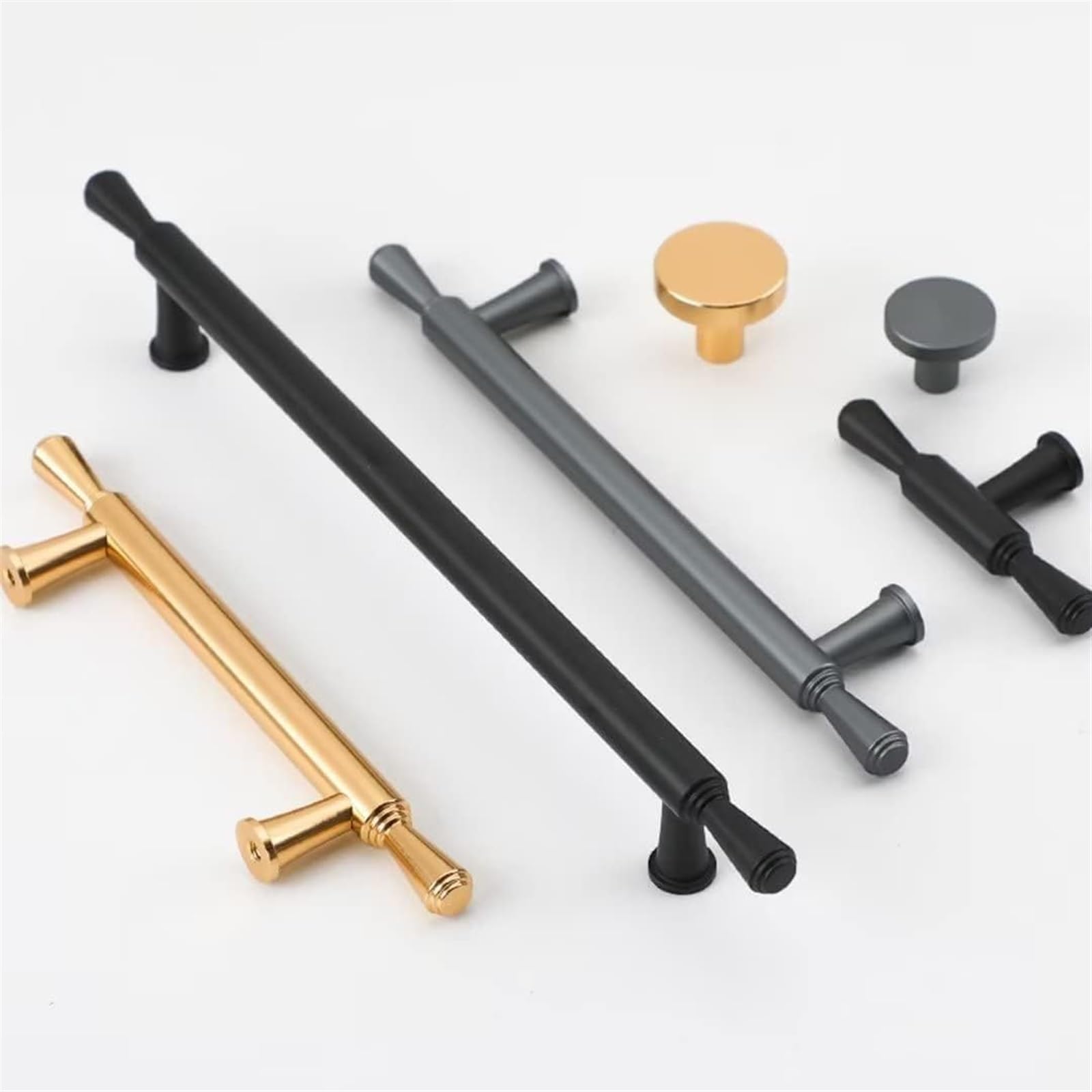 Modern Solid Cabinet Knobs & Drawer Pulls - 10 Pack Kitchen Cupboard Handles, Door Push Pull Hardware for Furniture - Perfect for Cabinets, Dressers, and Home Renovation Projects