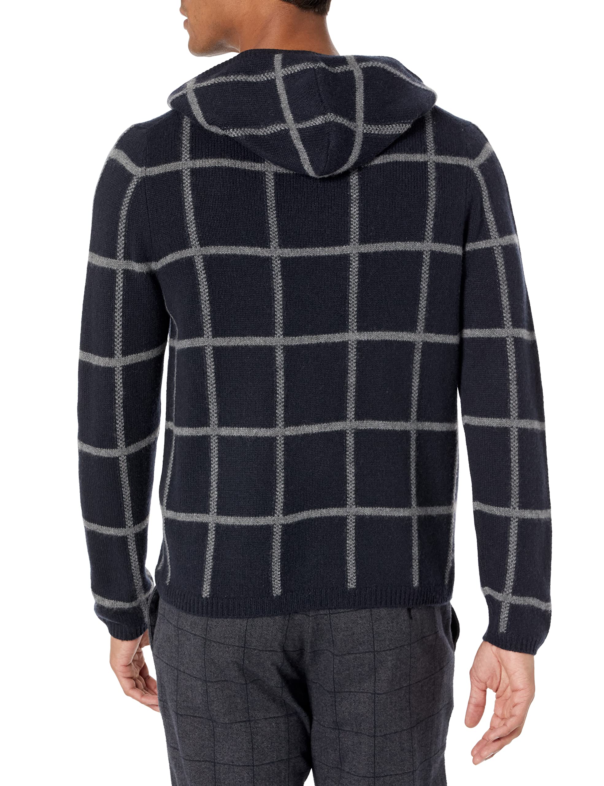 Vince Men's Soft Plaid Pullover Hoodie - Cozy Fleece Sweatshirt for Casual Wear & Outdoor Activities