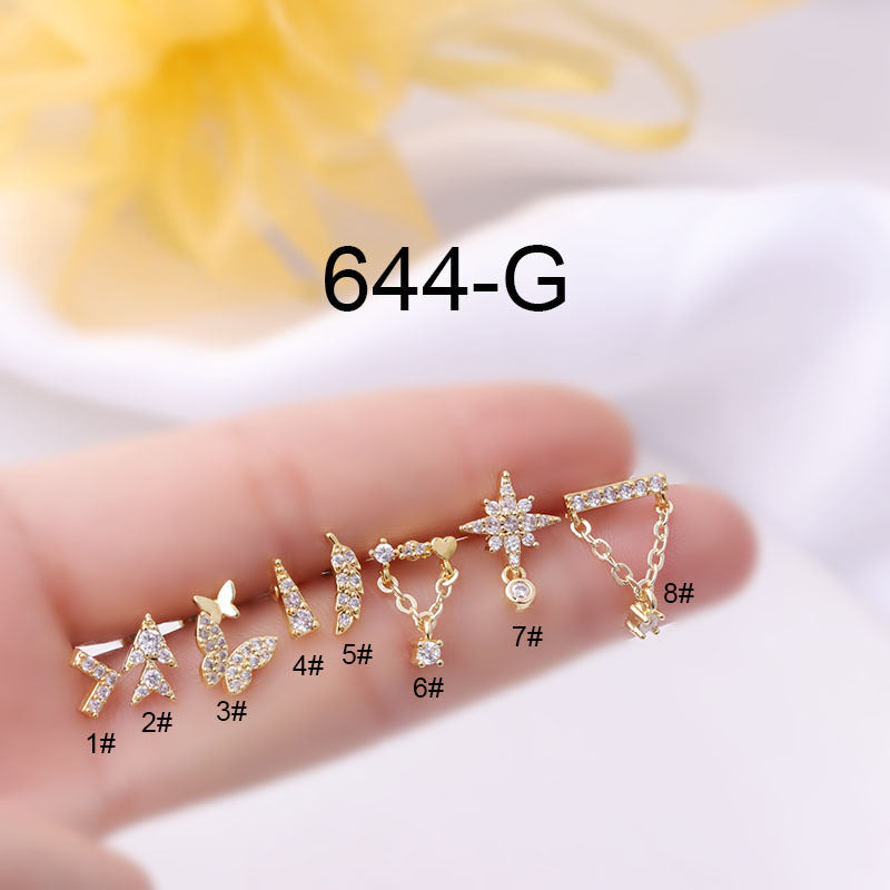 20G Star Floating Helix with Dangle Chain Earring - Trendy Cartilage Hoop Earrings for Women | Perfect for Parties, Date Nights & Everyday Wear (HSPJ644)