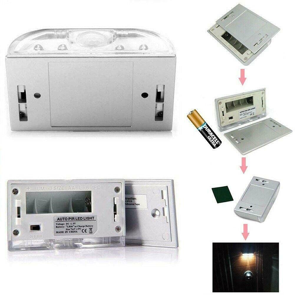 LENMO Battery Operated PIR Motion Sensor Keyhole Light - Wireless Auto Infrared IR Detector with 4 LED Bulbs for Door Lock - Perfect for Nighttime Safety and Easy Keyhole Visibility in Bedrooms, Hallways, and Entryways