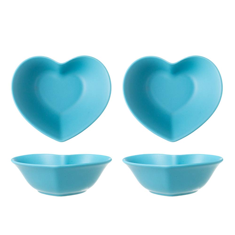 Heart-Shaped Porcelain Ramekin Bowls Set of 4 - Matte Finish Souffle Dishes for Baking, Creme Brulee, Desserts - Elegant Colias Wing Design for Dinner Parties, Romantic Dates & Home Decor
