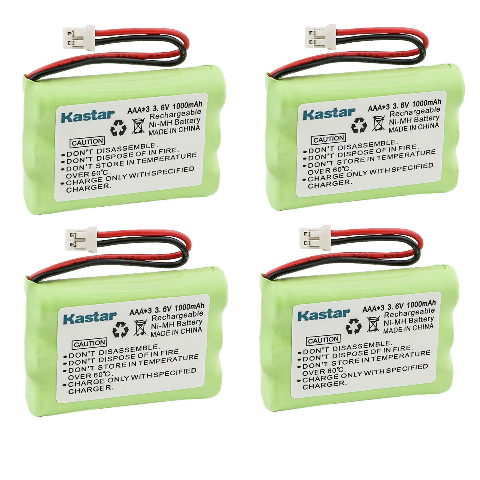 Kastar 4-Pack 3.6V 1000mAh Ni-MH Rechargeable Batteries for Motorola MBP662CONNECT Series Baby Monitors - Compatible with MBP662CONNECT, MBP662CONNECT-2, MBP662CONNECT-3, MBP662CONNECT-4, MBP662CONNECTPU - Perfect for Wireless Baby Monitoring & Remote Viewing via Wi-Fi
