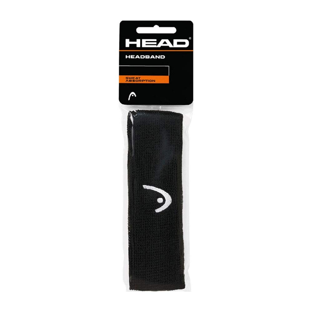 HEAD Performance Headband - Tennis & Sports Sweatbands for Women & Men - Moisture Wicking Black Headbands for Running, Workout & Active Lifestyle