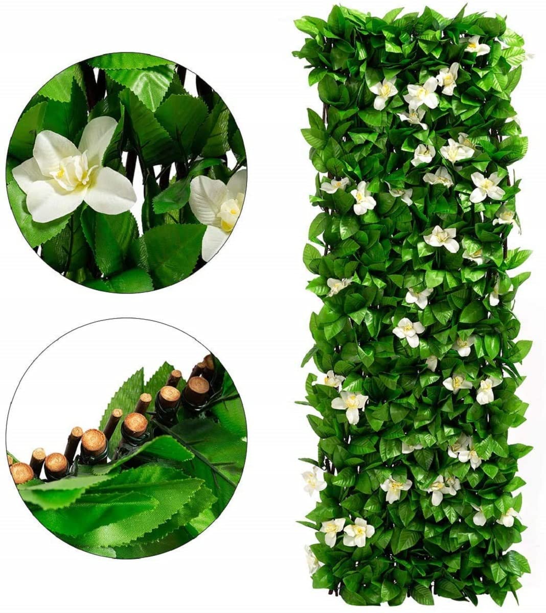 DOEWORKS Expandable Fence Privacy Screen for Balcony, Patio, Outdoor - Faux Ivy Fencing Panel for Garden, Backyard, Home Decor (4 Pack) - Perfect for Creating Private Outdoor Spaces and Enhancing Landscape Design