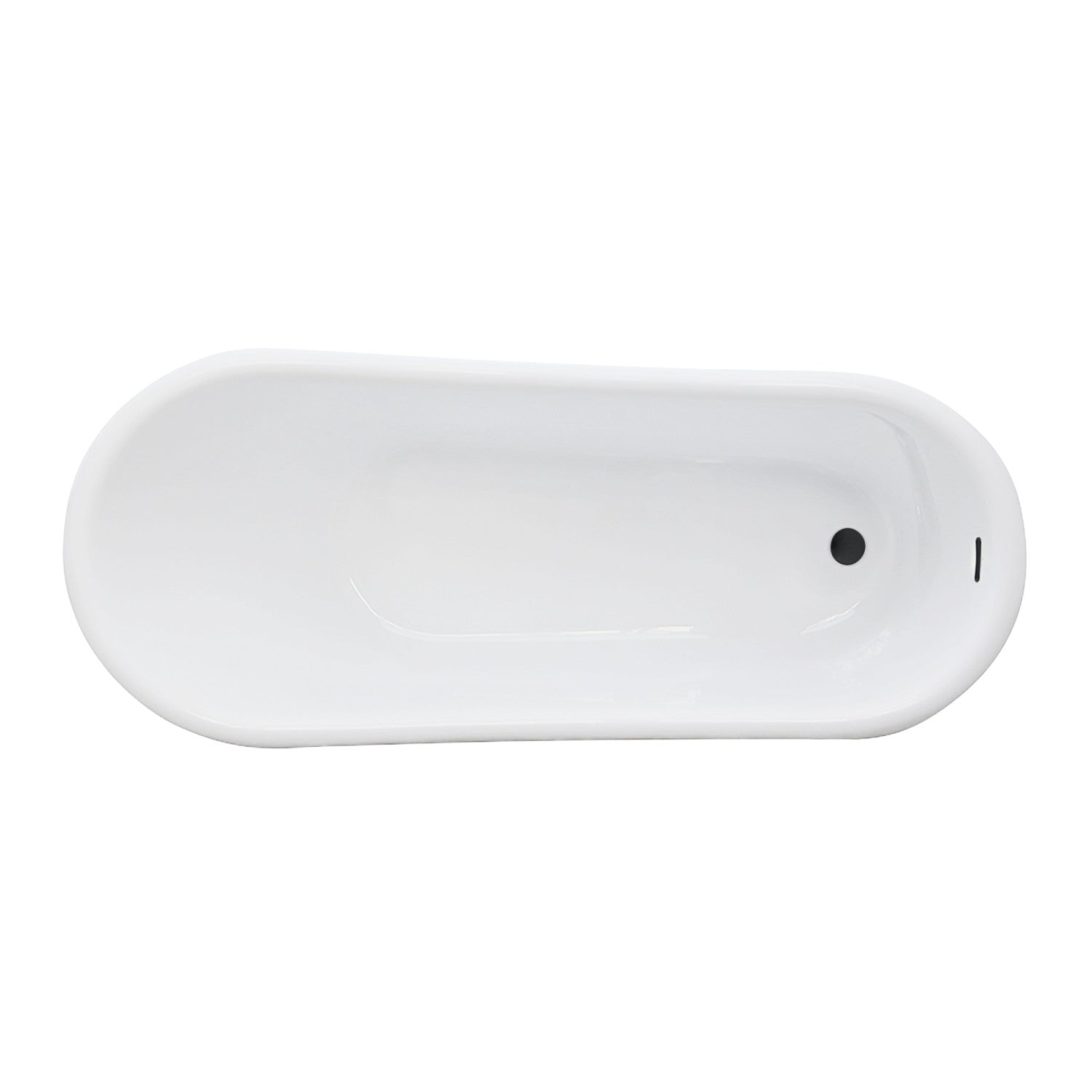 Aqua Eden 67-Inch Acrylic Oval Single Slipper Pedestal Bathtub - Glossy White/Matte Black - Freestanding Soaking Tub with Drain (No Faucet Holes) | Perfect for Luxury Bathrooms, Spa Retreats & Master Suite Relaxation