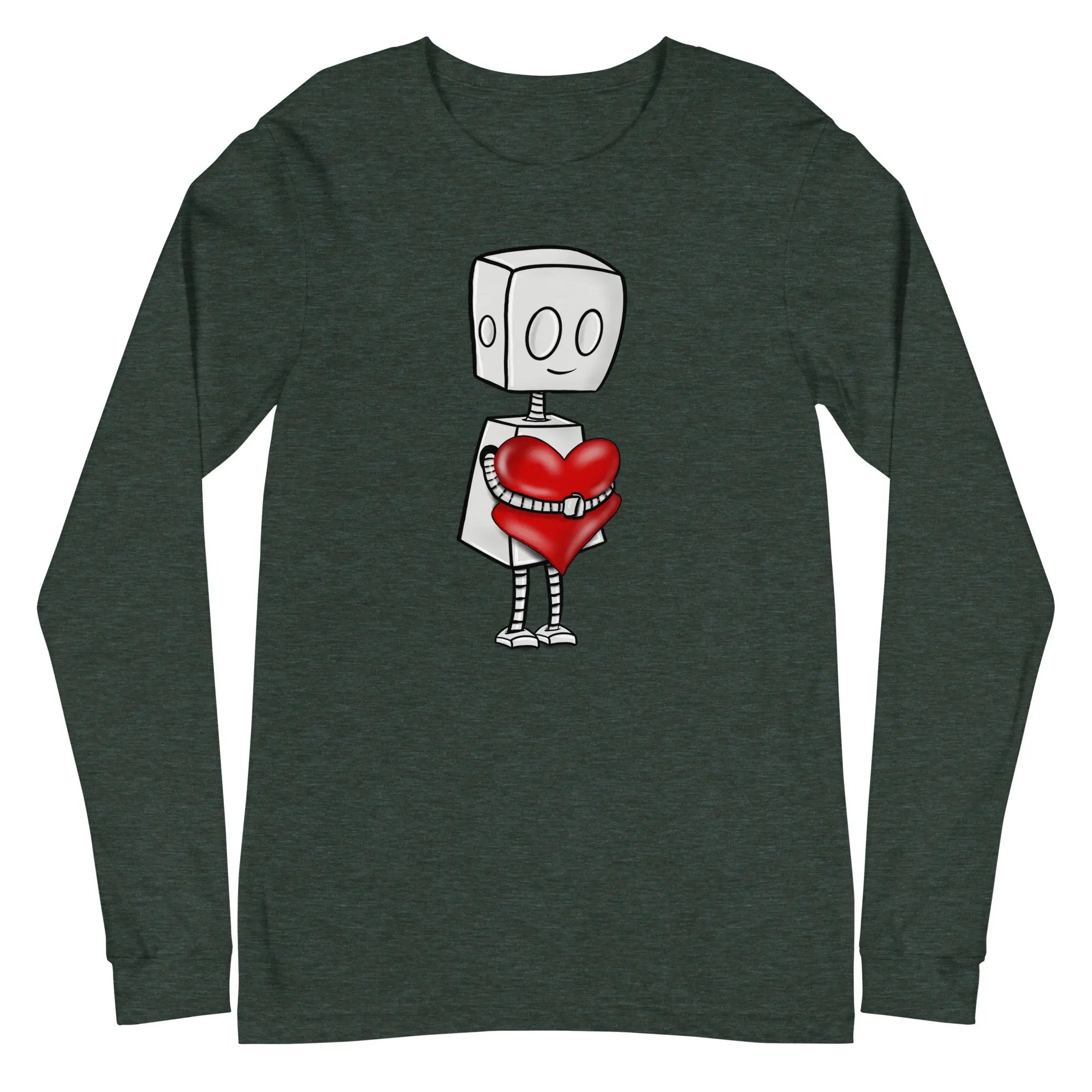 Cute Robot Long Sleeve T-Shirt - Soft Cotton Comfortable Casual Top for Men & Women | Perfect for Everyday Wear, Gifts, and Robot-Themed Events