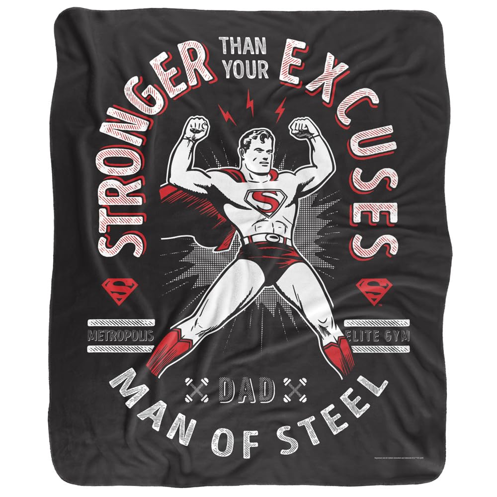 Superman Fleece Throw Blanket 50x60 Inches - Ultra Soft Sherpa Backing, Silky Touch for Dad - Perfect for Movie Nights, Gifts & Cozy Home Decor