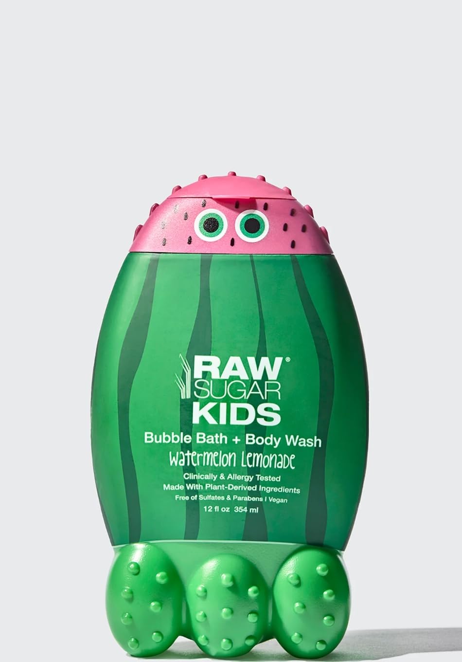 Raw Kids 2-in-1 Bubble Bath & Body Wash - Watermelon Lemonade Scent | Gentle Cleansing & Hydration for Soft Skin | 12oz | Perfect for Kids Ages 3+ | Fun Bath Time & Daily Hygiene Routine
