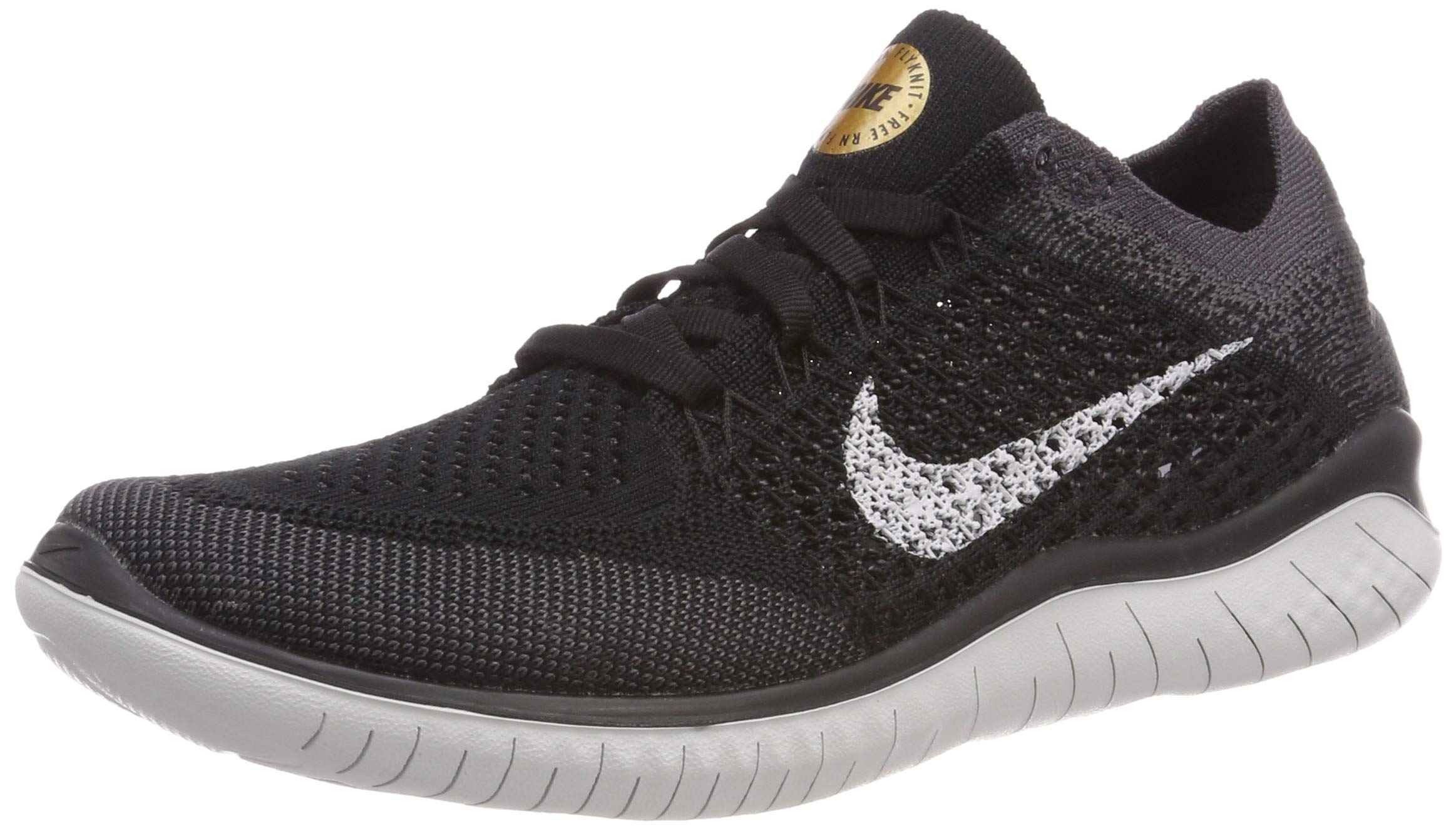 Nike Women's Free RN Flyknit Running Shoes - Black/Vast Grey/Metallic Gold - Size 5.5 B (M) - Lightweight & Breathable for Jogging, Gym Workouts & Daily Wear