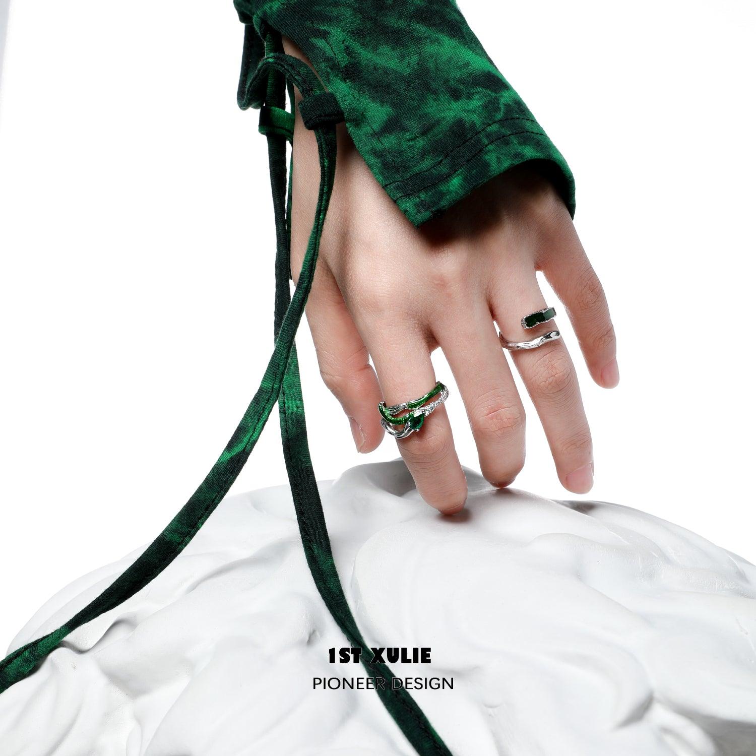 Slytherin House Sterling Silver Adjustable Snake Ring for Women & Men - Gothic Coiled Serpent Jewelry - Perfect for Halloween, Cosplay, and Harry Potter Fans