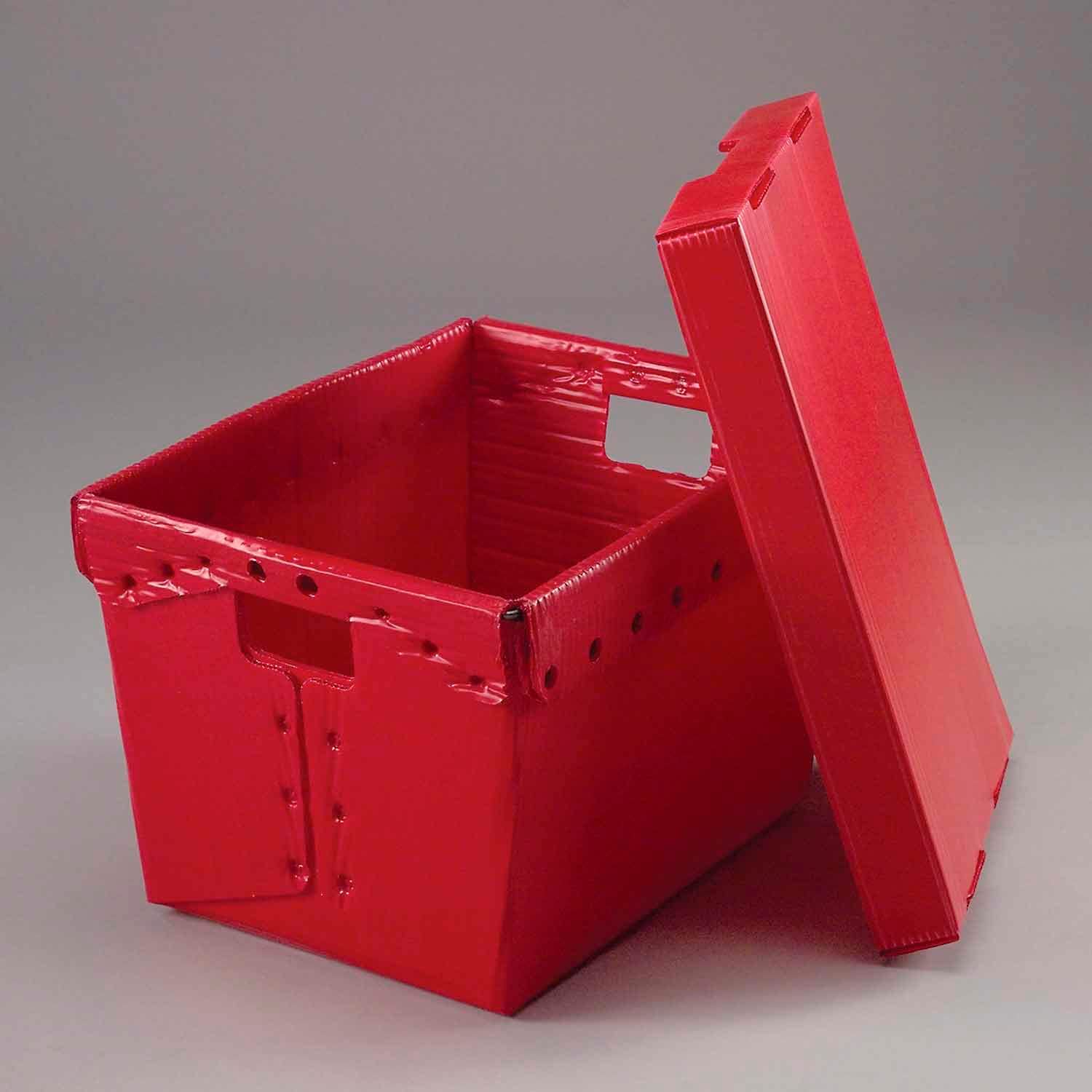 10-Pack Red Corrugated Plastic Mail Totes Without Lids - 18.5x13.25x12 Inches - Durable Postal Bins for Shipping, Storage & Office Organization | Perfect for Warehouses, Mailrooms & Industrial Use