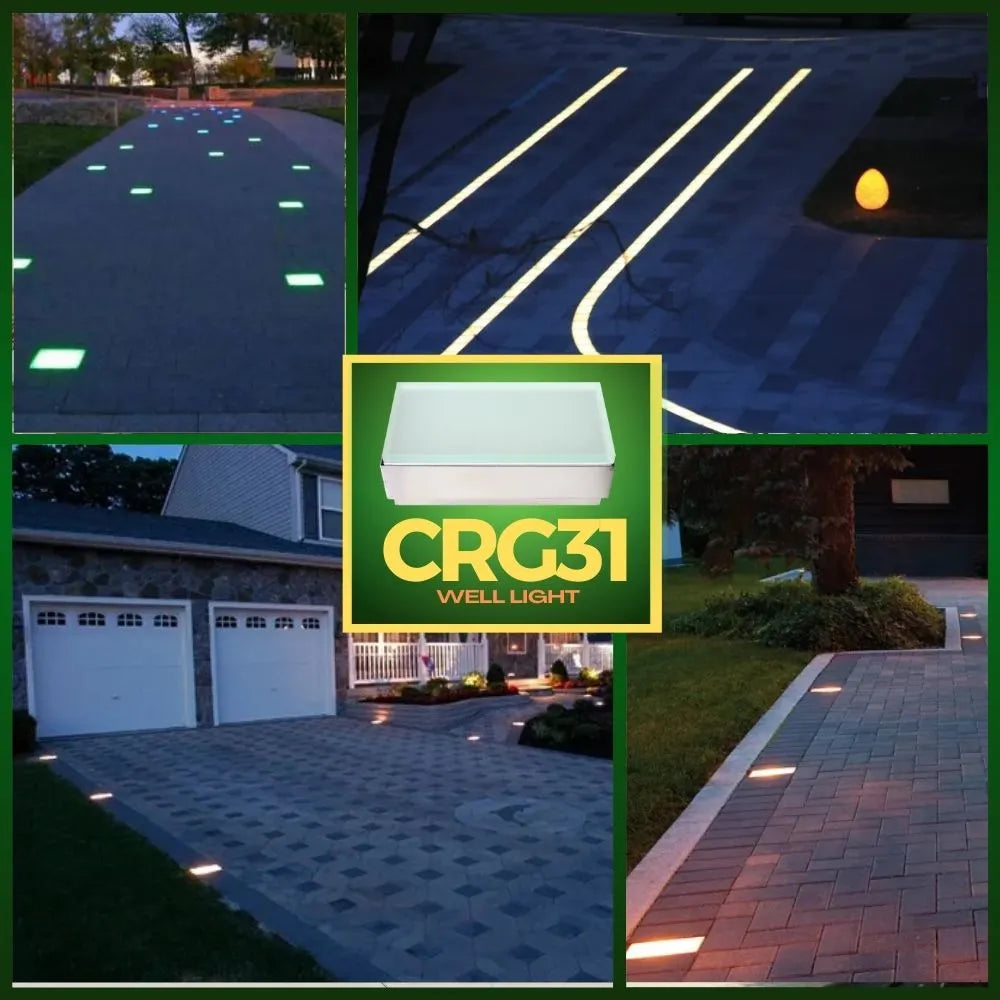 CRG31 Low Voltage In-Ground RGB & Warm White LED Brick Paver Light - IP67 Waterproof Landscape Lighting for Driveway, Walkway & Garden Path