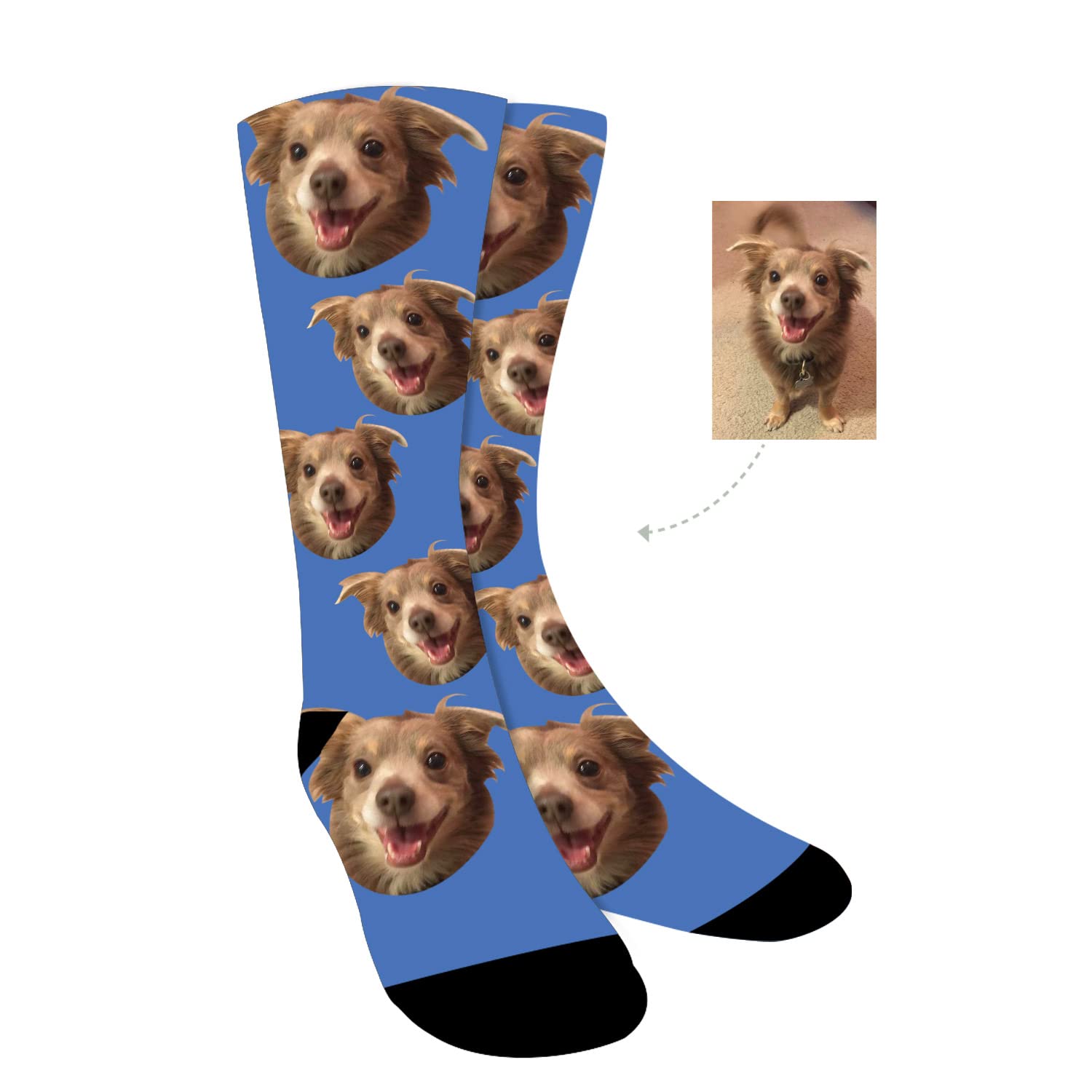 Custom Photo Socks with Your Face or Dog - Personalized Printed Socks for Men & Women - Great for Gifts, Couples, Pet Lovers & Special Occasions