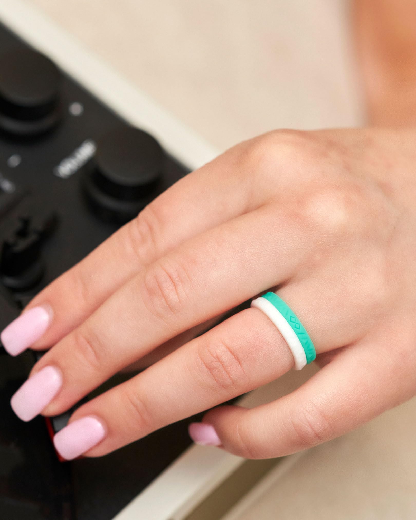 Rinfit Soft Stackable Silicone Wedding Rings for Women - Gym & Travel
