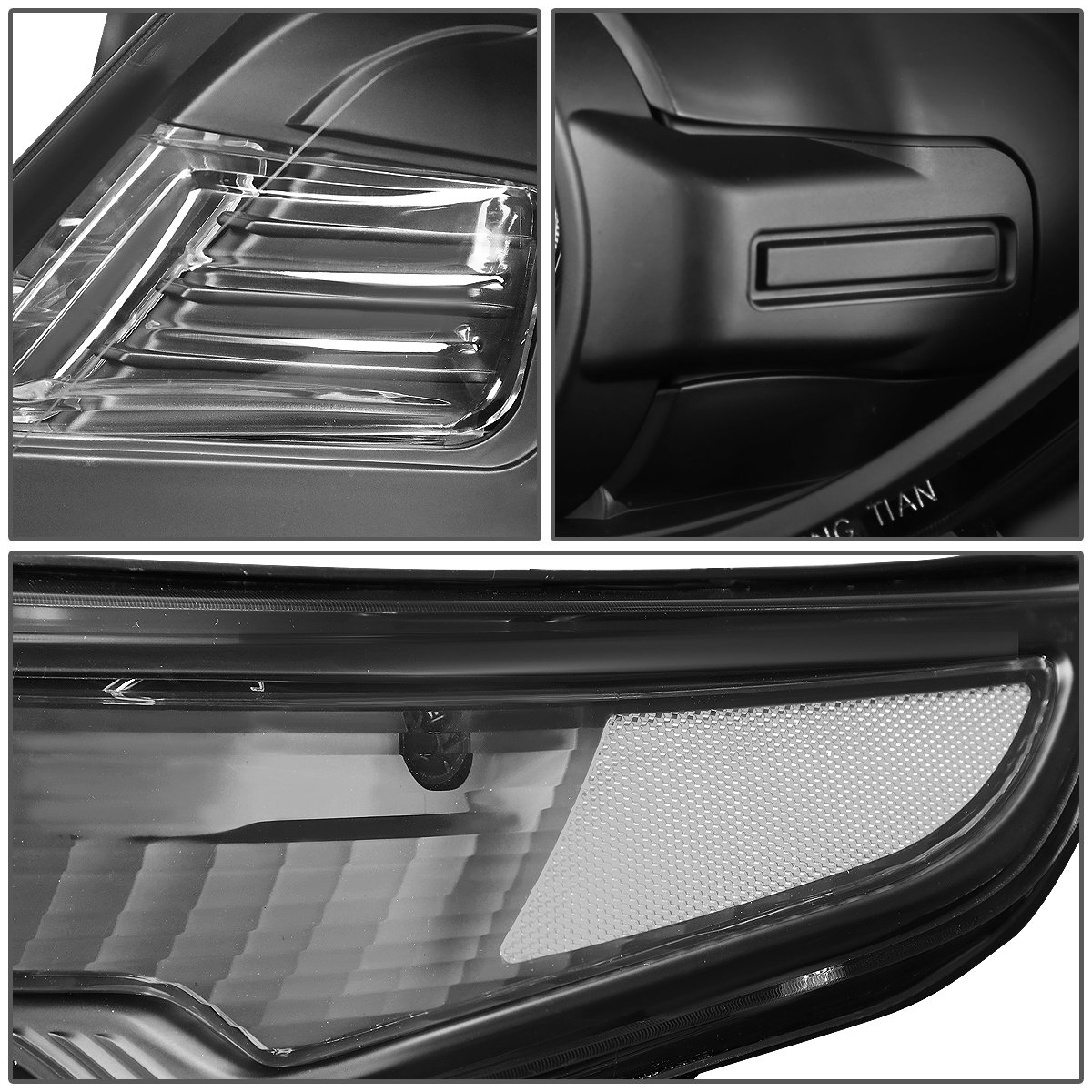 Auto Dynasty Black Housing Clear Corner Projector Headlight Lamps with Tool Kit - Compatible with Ford Explorer 2011-2015 | Upgrade Your Night Driving & Off-Road Adventure Lighting