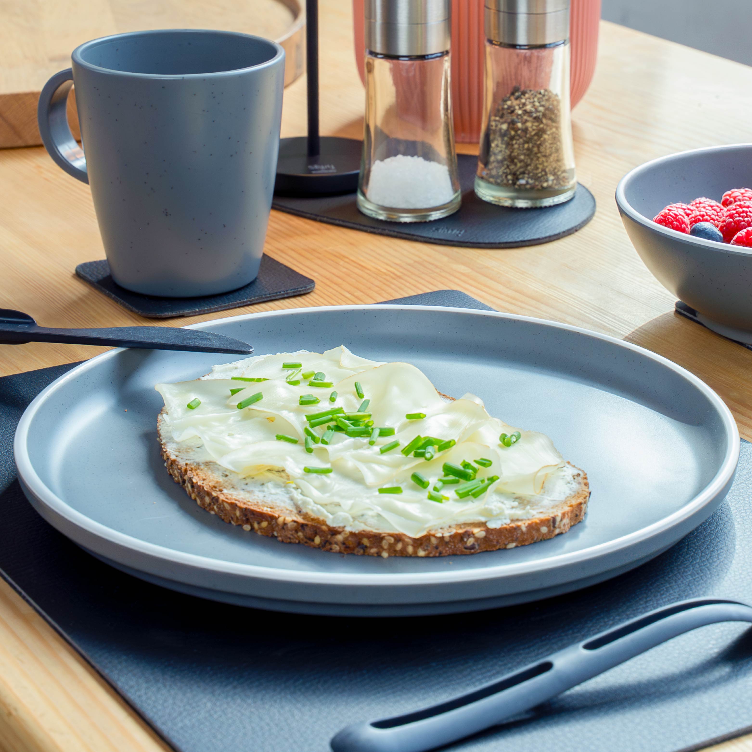 DOLOMIT GREY Plastic Plate with Magnet - 25 cm for Kitchen, Office, and Outdoor Dining | Durable and Stylish Tableware