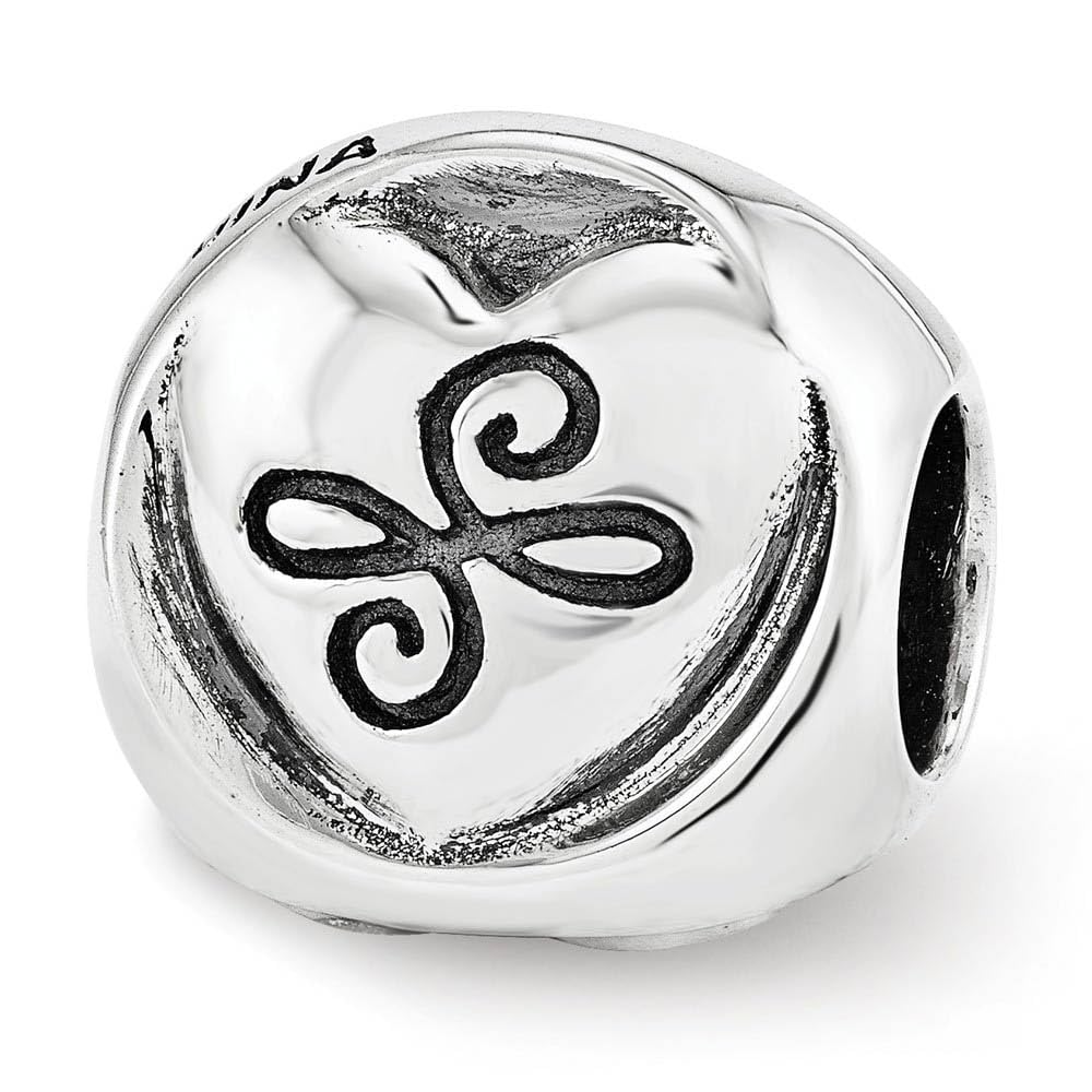 Black Bow Sterling Silver My Sister My Friend 3-Sided Trilogy Bead Charm - Perfect for Sister Necklace, Friendship Jewelry Gift & Special Occasions
