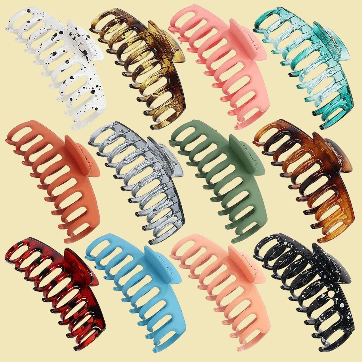 Excelis Hair Clips for Women - 3 Pack Orange Hairpins for Fine, Thick & Curly Hair - Perfect for School, Work & Special Occasions