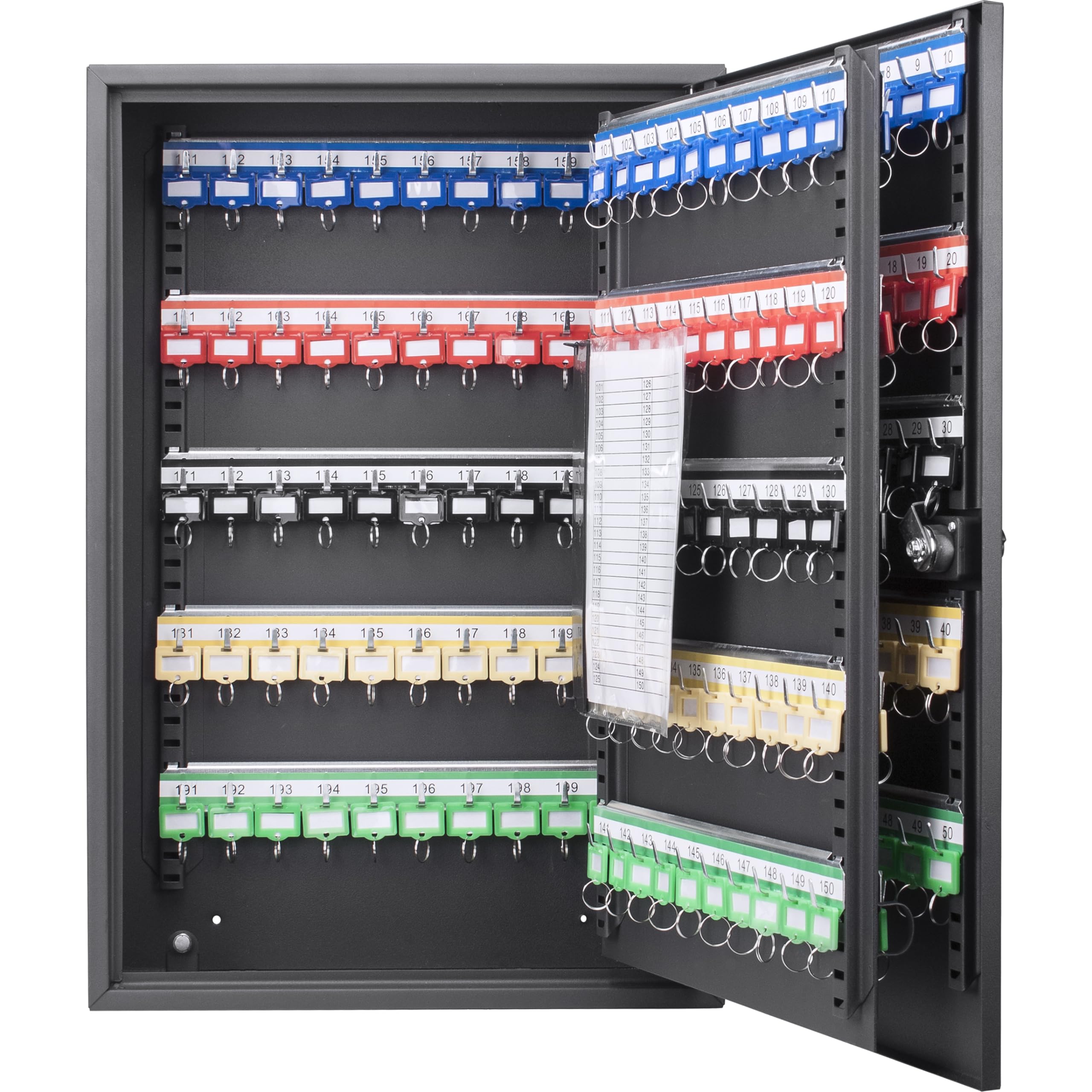 Barska CB13266 200-Position Adjustable Combination Lock Key Cabinet - Secure Lock Box for Home & Office (Black, 5.5x14.75x21.75 inches) - Perfect for Key Storage, Document Protection, and Valuables Security