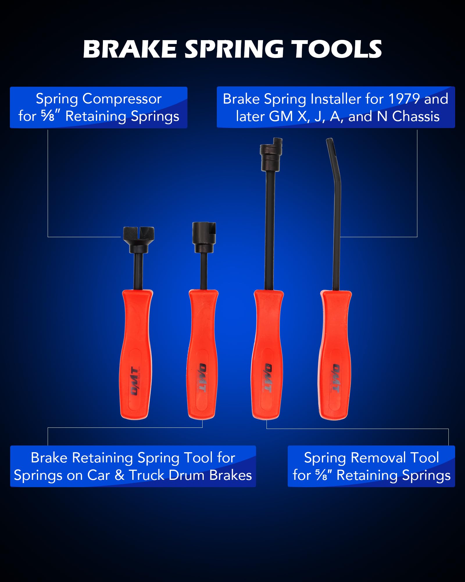 Orion Motor Tech 32-Piece Dual Brake Tool Set - 2-in-1 Disc Brake Caliper & Drum Brake Kit with Spring Pliers, Installer, Remover & Adjuster - Perfect for Car, Truck & Motorcycle Brake Repair & Maintenance