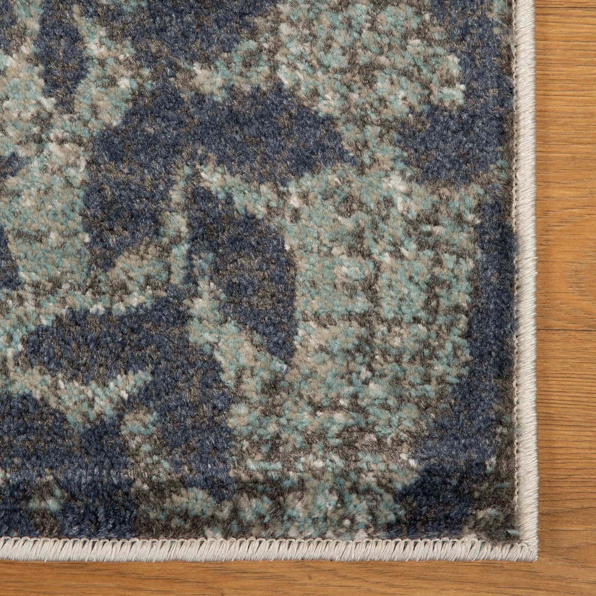Bristol Distressed Abstract Damask Indoor Area Rug - Non-Slip Living Room Carpet Runner for Bedroom, Hallway & Entryway Decor