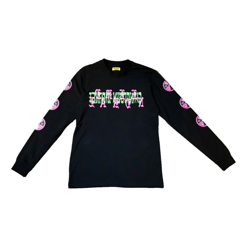 China Town Market Radioactive LS Black T-Shirt - Vintage Graphic Tee for Men & Women - Perfect for Streetwear, Casual Outfits & Urban Fashion